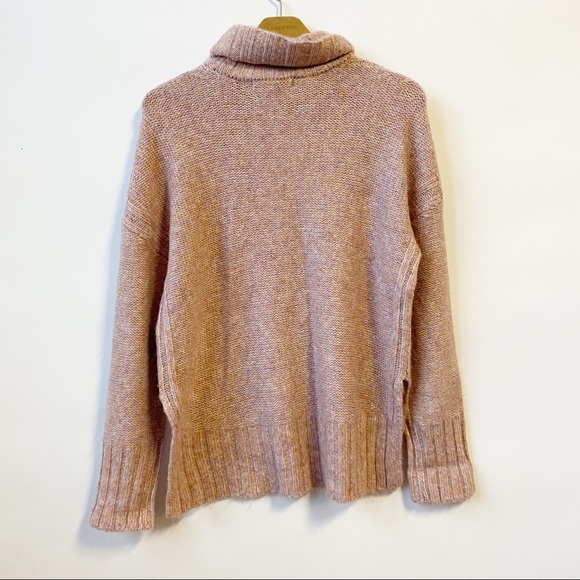 Marled by Reunited Pullover Knit Sweater Turtleneck Rose Gold Women's Medium - Picture 4 of 6